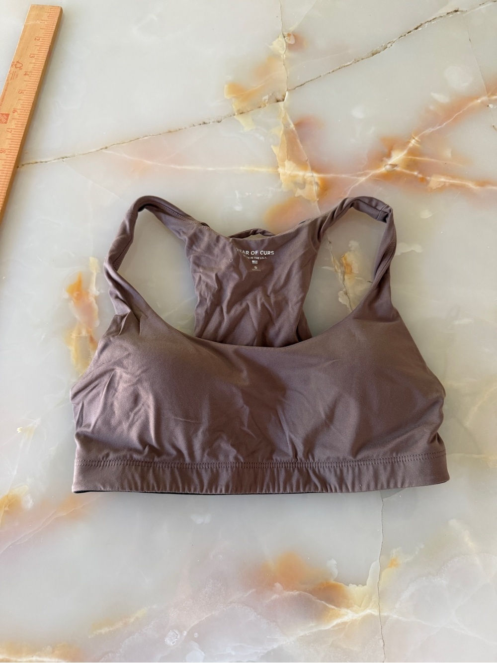 Year of Ours Mauve Taupe Racerback Sports Bra
